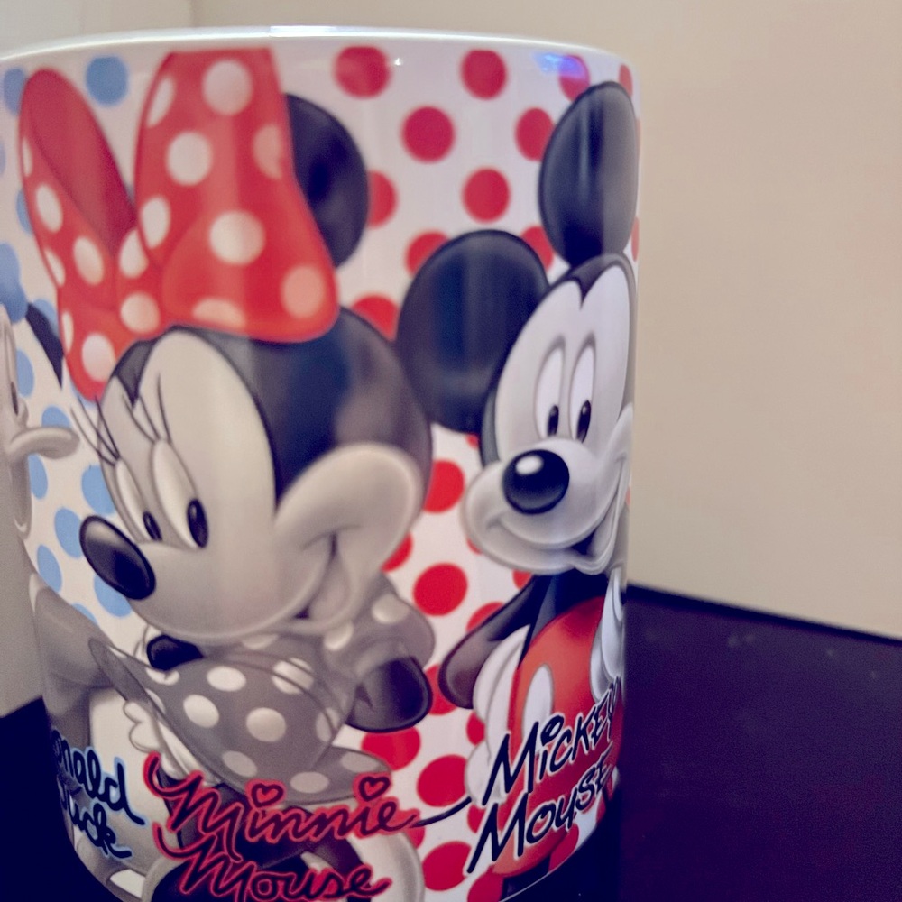 Disney Polka Dot Mug with Goofy, Pluto, and Donald - Yellow, Green, Blue - Picture 4 of 6